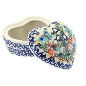 Blue Rose Polish Pottery 125 Vena Small Heart Box - 1 of 1