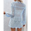 Womens Cardigan Spring Tops Sheer Lightweight Summer Cardigan Beach Cover Up Tops V Neck Lantern Sleeve Sweater Cardigan - 2 of 4