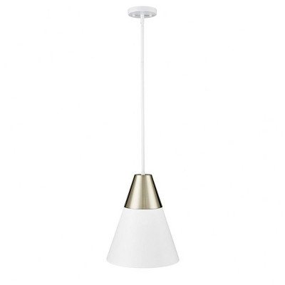 Matte White and Modern Gold Glass Pendant Light