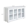 Aghana Digitals White Stackable Sideboard with Sliding Glass Door, Adjustable Shelf & Spacious Top - 3 of 4