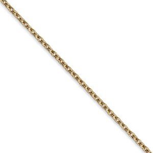 Black Bow Jewelry 2mm, 14k Yellow Gold Solid Link Cable Chain Necklace - 1 of 4