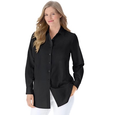 Woman Within Plus Size Petite Perfect Long Sleeve Shirt