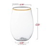 Smarty Had A Party 16 oz. Clear w/ Gold Stemless Plastic Wine Glasses - 64 pcs - 3 of 4
