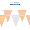 Unique Bargains Birthday Wedding Garden Outdoor Decor Solid Plaid Triangle Flags Banner 33ft - 4 of 4