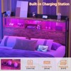 Besiost Storage Headboard with Led Lights & Charging Station - 3 of 4