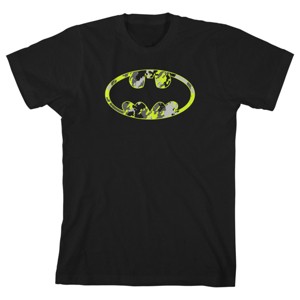 Batman Camo Logo Black T-shirt Toddler Boy to Youth Boy - 1 of 3
