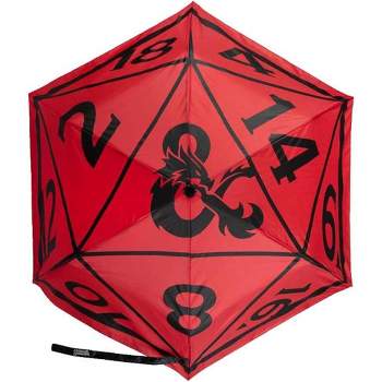 Dungeons And Dragons Umbrella DND D20 Dice Automatic Compact Umbrella Multicoloured