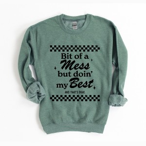 Simply Sage Market Women's Graphic Sweatshirt A Bit Of  A Mess - 1 of 4