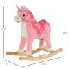 SEVOBAL Toy Vehicles Kids Ride On Unicorn Rocking Horse with Wooden Base Tail Wag and Sounds for Toddlers - 2 of 4