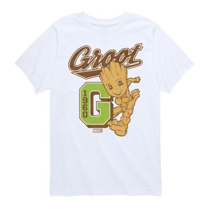 Boys' - Marvel - Guardians of the Galaxy Groot Collegiate Short Sleeve Graphic T-Shirt - 1 of 4