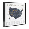 Stupell Industries National Parks United States Adventure Map Blue White Framed Giclee Art, Black, 30" x 24" - 2 of 4