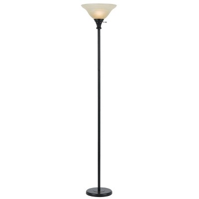 70" 3-way Metal Torchiere Floor lamp with Glass Shade Dark Bronze - Cal Lighting