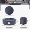 42 inch Outdoor Round Fire Pit Table Propane for Outside Patio with Tank Cover - 3 of 4