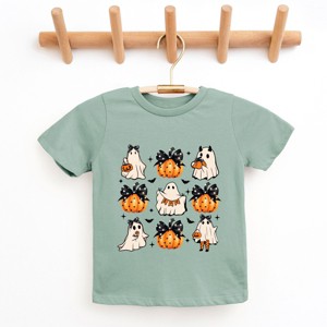 Ghost And Pumpkin Coquette - Youth Short Sleeve Graphic T-Shirt - 1 of 4