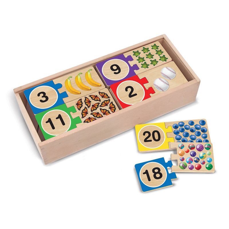 Melissa &#38; Doug Self-Correcting Wooden Number Puzzles With Storage Box 40pc, 1 of 11