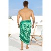 LA LEELA Men's Beachwear Wraps Standard Vacation Dashiki Summer Sarong Full Pareo Beach Wrap for Men One Size Green, Paisley - image 3 of 4