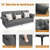 83'' Modern White Sofa 3 Seater Comfy Couch with Sponge Armrest, Iron Frame, Curved Bent Armrest, Magazine Pocket, and Deep Cushion - 4 of 4