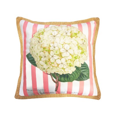 20" x 20" Hydrangea Square Patio Throw Pillow - New York Botanical Garden