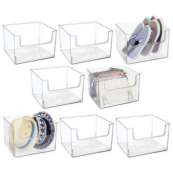  mDesign Plastic Open Front Dip Bin for Bathroom Storage -  Bathroom Cabinet Organizer or Makeup Organizer - Organization for Bathroom  Shelf, Vanity, or Countertop - Ligne Collection - 8 Pack - Clear : Home &  Kitchen