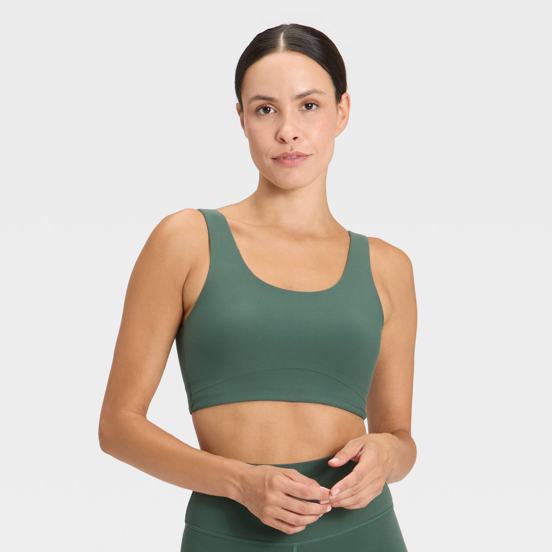 Women's Everyday Soft Medium Support Longline Sports Bra - All In Motion™ Green M