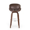 PAGED 30" High Seat Bar Stool, Modern Wooden PU Leather Swivel Counter Height Bar Chair with Back for Bar, Kitchen, Dining Room - 2 of 4