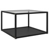 vidaXL Coffee Table - Modern, Durable Tempered Glass and Powder-Coated Steel, Transparent and Black, 23.6"x23.6"x13.8" - 2 of 4