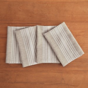 Solino Home Striped Linen Dinner Napkins | Farmhouse - 1 of 4