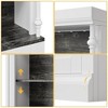 Tall Storage Bookcase with 3-Tier Open Shelves and Double Door, Roman Column Design and 4 Adjustable Lights - 4 of 4