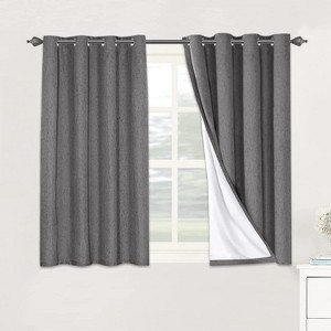 H.Versailtex Linen 100% Blackout Curtains Thermal Insulated Linen Drapes, Grommet White Liner Sold of 2 Panels - 1 of 4