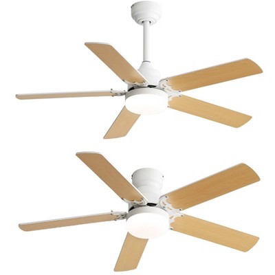 42'' Dual Color Blade Ceiling Fans with Lights and Remote 5 Blade Modern Ceiling Fan for Bedroom Living Room Patio Dimmable 6 Speeds DC Quiet