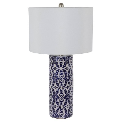 blue and white bedside lamps