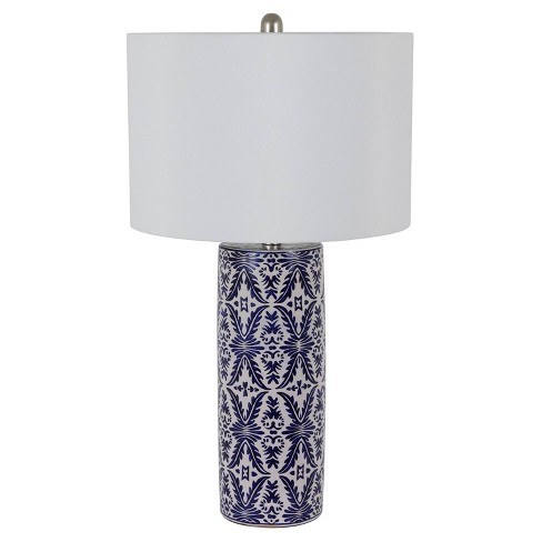 27 5 Tall Table Lamp Blue White, How Tall Table Lamp