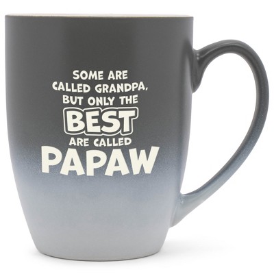 Elanze Designs Best Are Called Papaw Two Toned Ombre Matte Grey and White 12 ounce Ceramic Stoneware Coffee Cup Mug