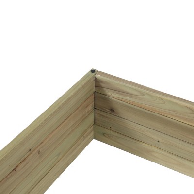 LuxenHome Natural Wood Raised Garden Bed - Thumbnail 4