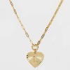 14K Gold Dipped Initial Diamond Cut Heart Pendant Necklace - A New Day™ Gold - image 4 of 4