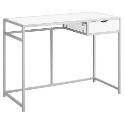 Wood and Metal Writing Desk with Drawers White - EveryRoom