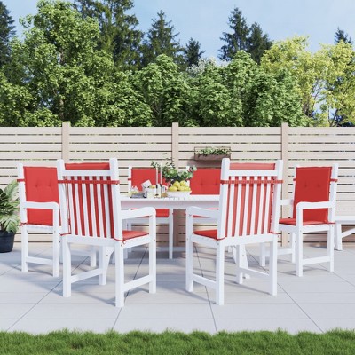 vidaXL Garden Lowback Chair Cushions 6 pcs Red 39.4 in.x19.7 in.x1.2 in. Oxford Fabric