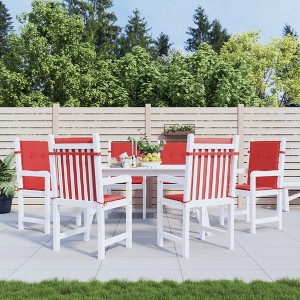 vidaXL Garden Lowback Chair Cushions 6 pcs Red 39.4 in.x19.7 in.x1.2 in. Oxford Fabric - 1 of 4