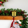 Northlight 5.5" Glitter Gold and Silver Gift Box Metal Christmas Stocking Holder - 3 of 4