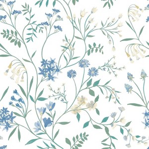 RoomMates Peel & Stick Meadow Mix Wallpaper: Removable Floral Botanical, Self-Adhesive, Temporary, Multicolored, 30.75 Sq Ft - 1 of 4