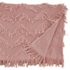 Saro Lifestyle 72" x 16" Cotton Fringed Chevron Table Runner Pink - 2 of 3