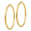 Black Bow Jewelry 4mm x 70mm 14k Yellow Gold Polished Round Hoop Earrings - 2 of 4
