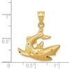 Black Bow Jewelry 14k Yellow Gold Diamond-Cut & Satin 2D Shark Pendant, 20mm (3/4 Inch) - 4 of 4