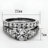 Slickblue Women's Polished Stainless Steel Ring with Clear CZ, No Plating, Wedding Ring, Size 5-10 - 2 of 4
