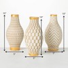 Sullivans Geometric Gold Trimmed Ceramic Vases Set of 3, 10"H Off-White - 4 of 4