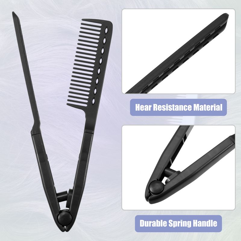 Unique Bargains ABS Hair Straightening Comb Home Heat Resistance Home Straightener Hair Styling Comb, 2 of 7
