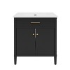 Grungis Freestanding Bathroom Vanity with Sink and Rubber Legs,Modern Cabinet with Soft Close Doors and Adjustable Shelf - 4 of 4