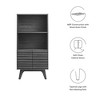 Modway Render Display Cabinet Bookshelf – Mid-Century Wood Storage Shelf with Glass Doors and Open Display Sections - 2 of 4