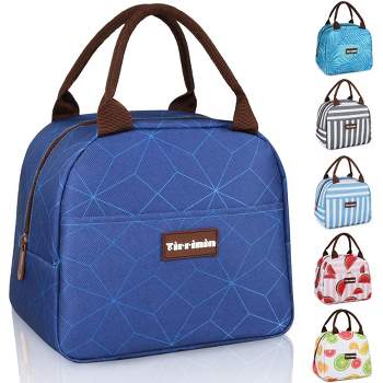 Tirrinia Small Insulated Lunch Bag, Mini Thermal Portable Cooler Lunch Box  Tote with Dual Zipper Closure for Men and Women