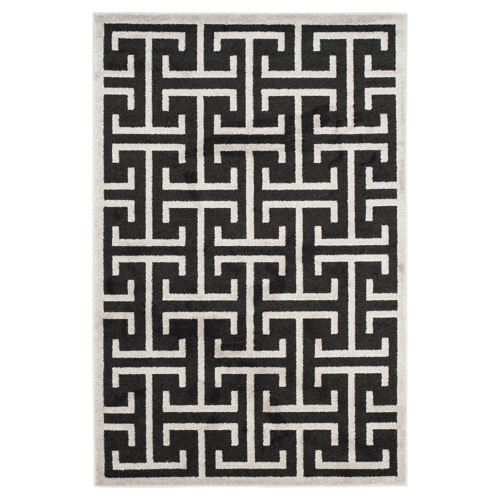 4'x6' Anthracite/Light Gray Geometric Loomed Area Rug - Safavieh